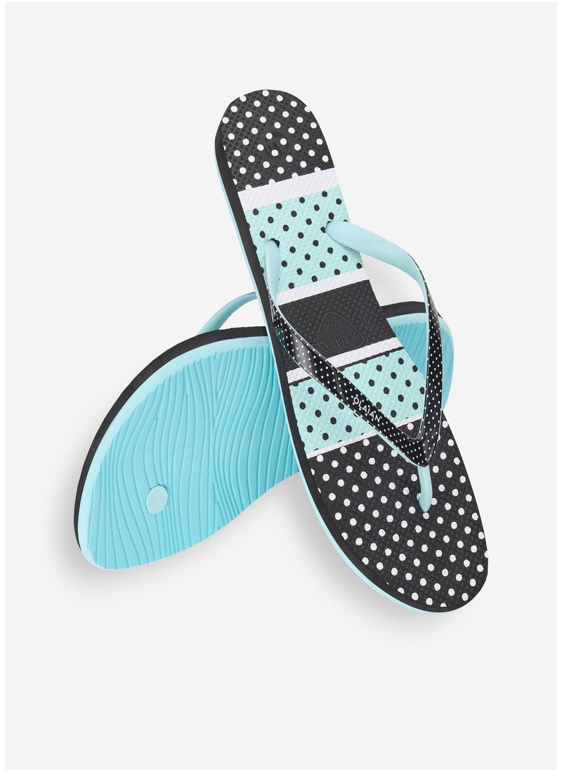 OLAIAN OLAIAN by DECATHLON, Women's flip-flops - 190 Doty black blue  - Image 3