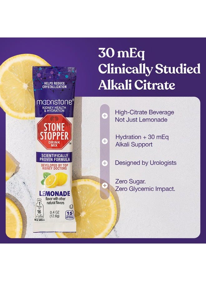 Moonstone Kidney Stone Stopper Drink Mix Lemonade Flavor, Outperforms Chanca Piedra & Support Supplements, Developed By Urologists To Prevent Stones And Improve Hydration, 15 Day Supply - Image 4