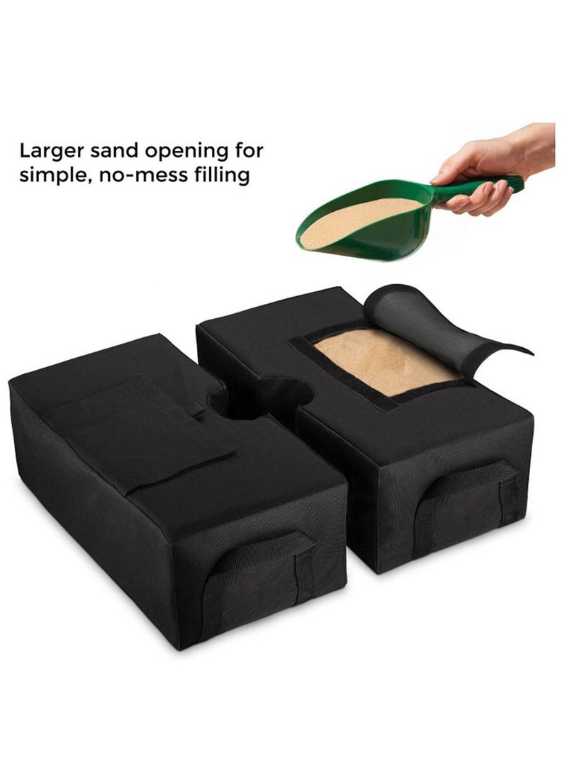 SYOSI 18" Parasol Bases,Sandbag, Portable Round Parasol Umbrella Stand Base Weight Bags Detachable Wind-Proof Fixing Sandbags with Handles for Outdoor Beach Garden - Image 3