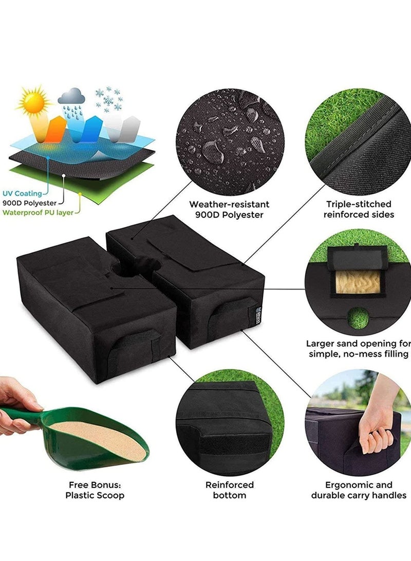 SYOSI 18" Parasol Bases,Sandbag, Portable Round Parasol Umbrella Stand Base Weight Bags Detachable Wind-Proof Fixing Sandbags with Handles for Outdoor Beach Garden - Image 2