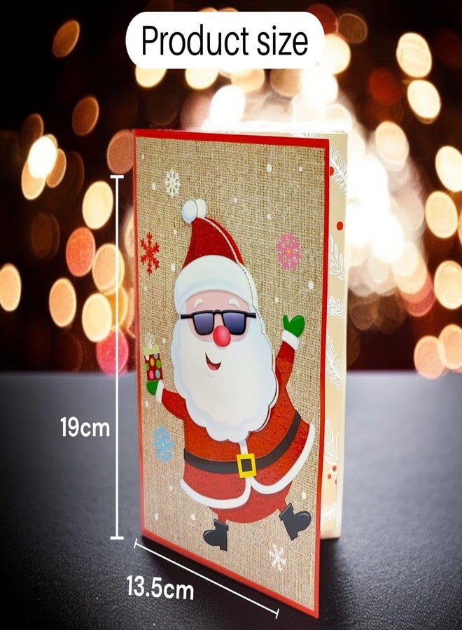 AMANVANI Christmas Card, Merry Christmas Musical & Lightup Greeting Card, Greeting Card For Xmas Wishing For Kids, Friends & Colleagues, Holiday Collection With Festive Designs And Messages, (2 Pcs) - Image 3
