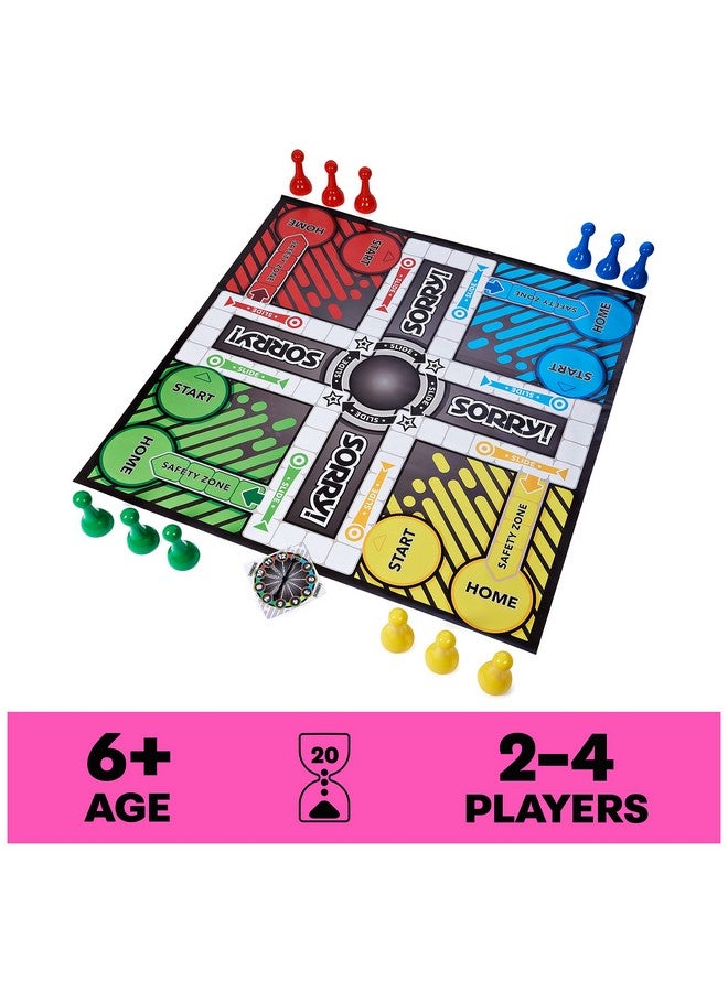 Spin Master Games لعبة عائلية كلاسيكية عملاقة آسف! لعبة لوحية داخلية وخارجية، نشاط حفلات ريترو صيفي مع لوحة لعبة ضخمة، للكبار والأطفال من عمر 6 سنوات وما فوق - Image 2