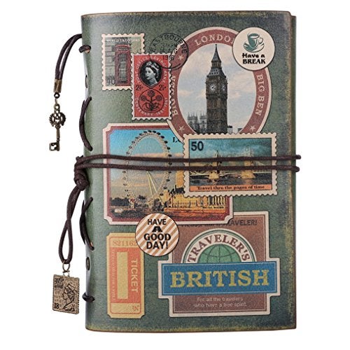 MaleDen Leather Journal Notebook, MALEDEN Spiral Bound Traveler Notebook for Women Men Thanksgiving Refillable Daily Planner Sketchbook Diary with Zipper Pocket - Image 1