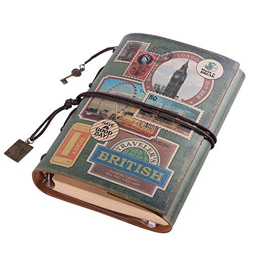MaleDen Leather Journal Notebook, MALEDEN Spiral Bound Traveler Notebook for Women Men Thanksgiving Refillable Daily Planner Sketchbook Diary with Zipper Pocket - Image 2
