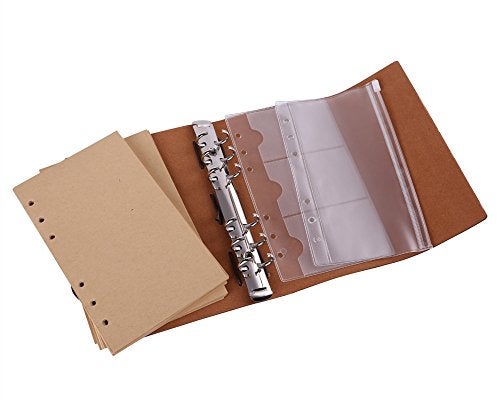 MaleDen Leather Journal Notebook, MALEDEN Spiral Bound Traveler Notebook for Women Men Thanksgiving Refillable Daily Planner Sketchbook Diary with Zipper Pocket - Image 4