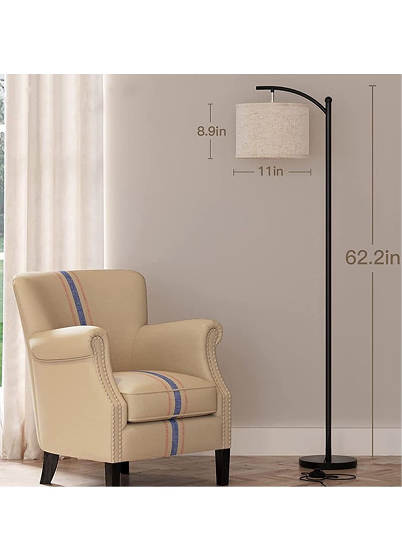 Arabest مصباح أرضي LED دافئ حديث ريترو 3 ألوان مصباح قائم قابل للتعديل مع ضوء كتان معلق لغرفة المعيشة وغرفة النوم والمكتب ضوء أرضي ناعم - Image 4