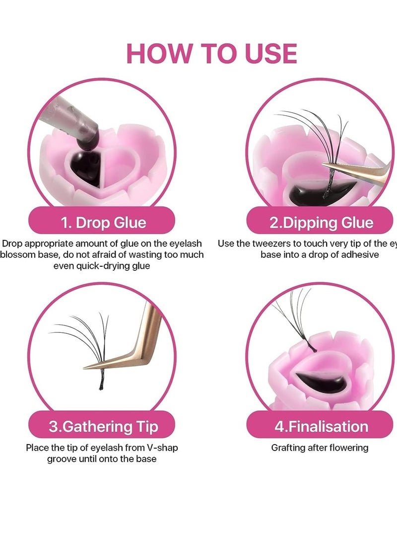 خاتم لحمل صمغ وصلات الرموش، على شكل قلب، مجموعة 100 قطعة  لمستلزمات وصلات الرموش - Image 4