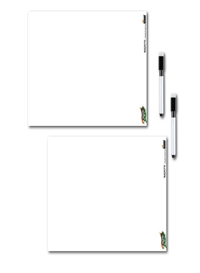 Windup Magnetic Rubber White Board Reusable Dry-Erase - Set of 2 A4 (8x12 in) - Free2 Magnetic Marker Pens - Image 2