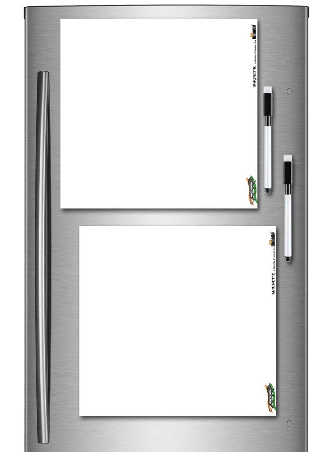 Windup Magnetic Rubber White Board Reusable Dry-Erase - Set of 2 A4 (8x12 in) - Free2 Magnetic Marker Pens - Image 1