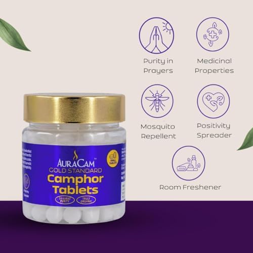 AuraCam أوراكام جولد ستاندرد أقراص الكافور للبويا، التأمل، الروحانية/أقراص الكابورام للبويا/الكافور/عبير نقي وممتع للكابور - (صغير، عبوة من 1، 500 جرام) - Image 3