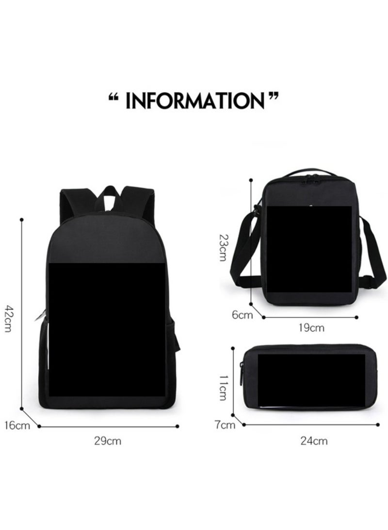 Mario cartoon backpack, primary and secondary school student backpack, large capacity backpack, three piece set, single shoulder bag, pencil case, unisex - Image 2