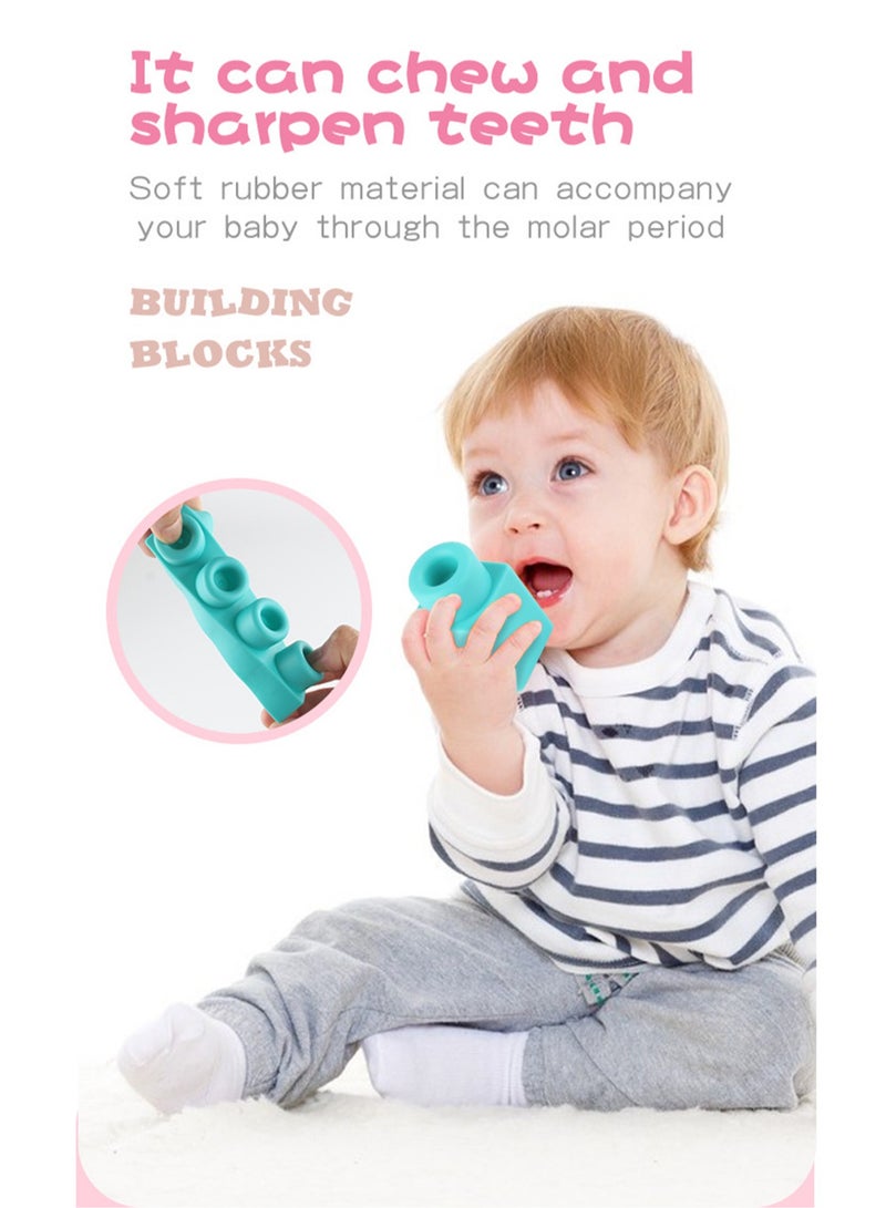 A Variety Of Diy Large-Particle Assembly Soft Rubber Building Blocks Chewing And Boiling Water Baby Early Education Science And Education Toys (20 Pieces) - Image 5