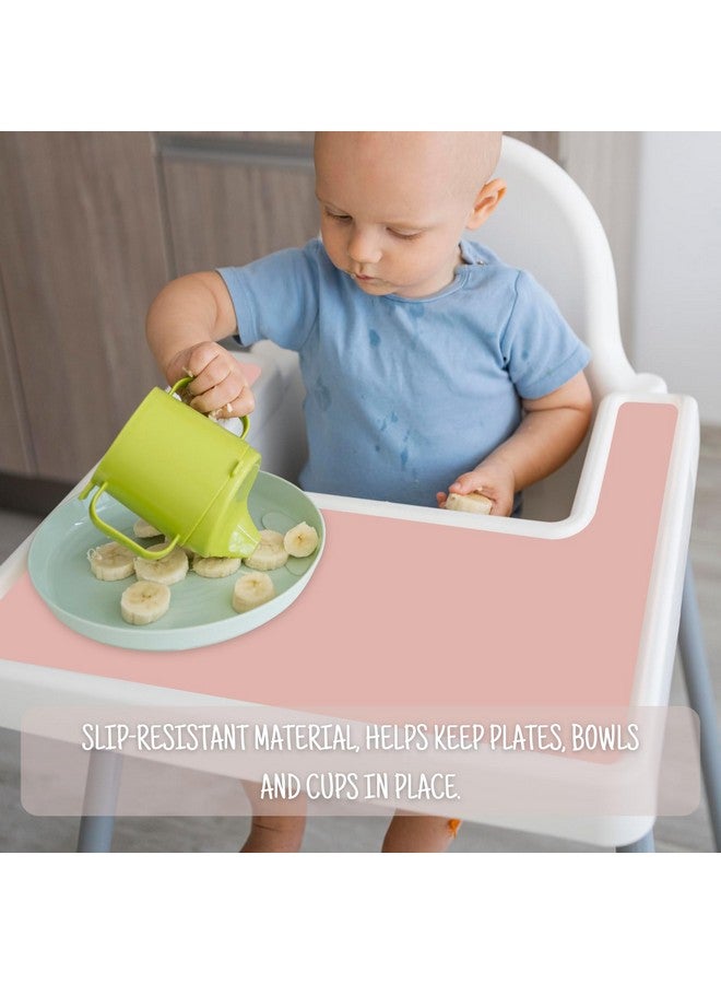 Mintlyfe High Chair Placemat for IKEA Antilop Baby High Chair, 2 Packs Stain Resistant Non-Slip Toddler Silicone High Chair Place Mats Eating Table Mat (Blush/Mauve) - Image 5