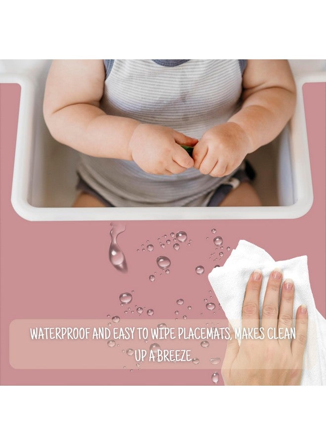 Mintlyfe High Chair Placemat for IKEA Antilop Baby High Chair, 2 Packs Stain Resistant Non-Slip Toddler Silicone High Chair Place Mats Eating Table Mat (Blush/Mauve) - Image 4