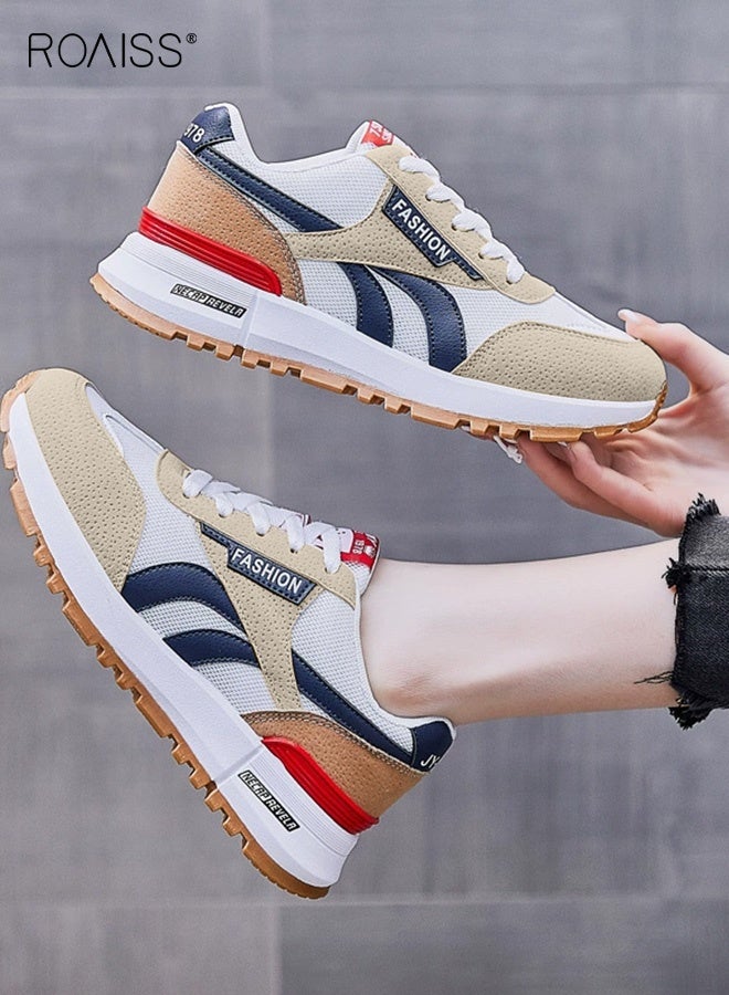 roaiss Ladies Sports Shoes Casual Shoes Sports Breathable and Wear-Resistant Low-Top Sneakers Women's Fashion All-Match Platform Sneakers  - Image 1