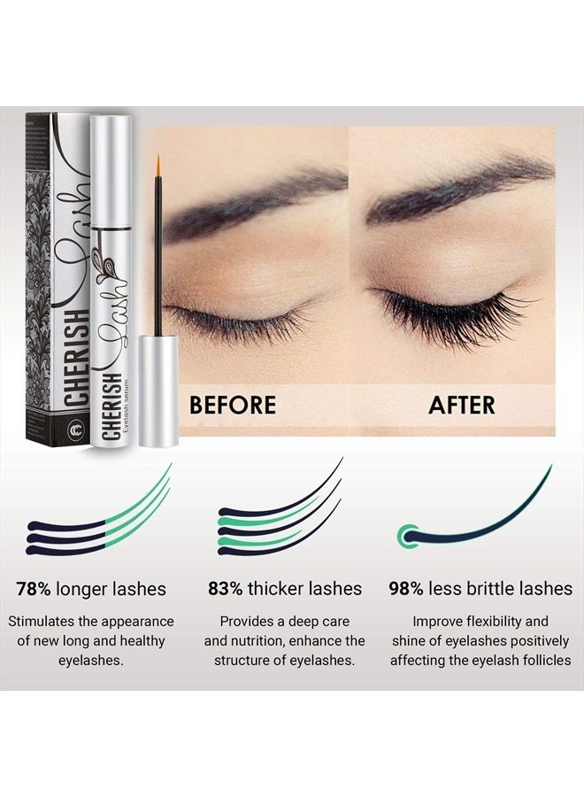 Cherisher Eyelash Growth Serum Cherish Lash | Conditioner That Makes Longer, Thicker And More Luscious Natural Lashes | Enhancer That Stimulate Regrowth New Eyelashes - Image 4