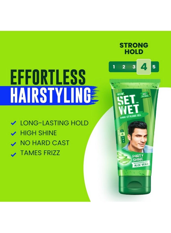 SET WET Set Wet Styling Hair Gel for Men - Party Shine, 100gm | Strong Hold, High Shine |For Short to Medium Hair| No Alcohol, No Sulphate - Image 3