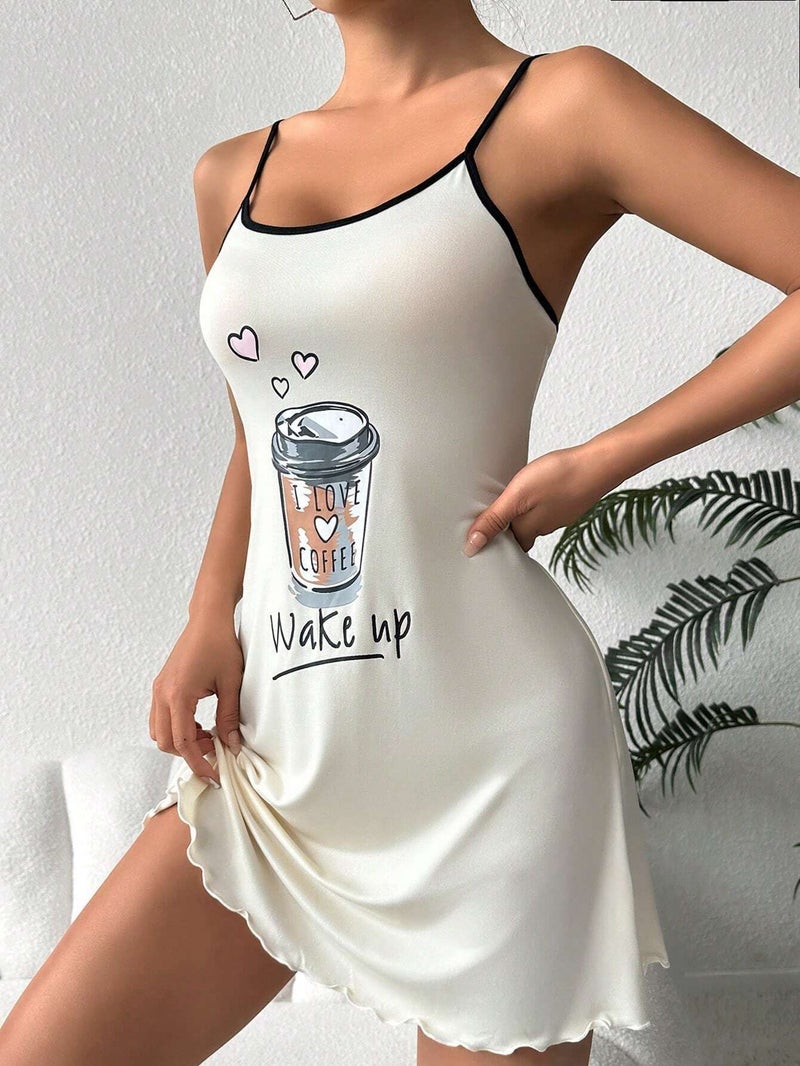 فستان سليب قصير للنساء بتصميم مريح للمنزل، يمكن ارتداؤه خارجاً - Image 1