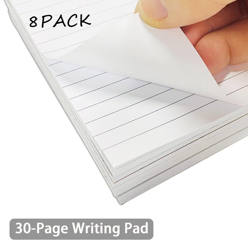 Nichela 8-Pack 3 x 5 Inch Note Pad Refills, Small Memo Writing Pads for Notebook, 30 Sheets per Pad, White College Ruled Paper - Image 3