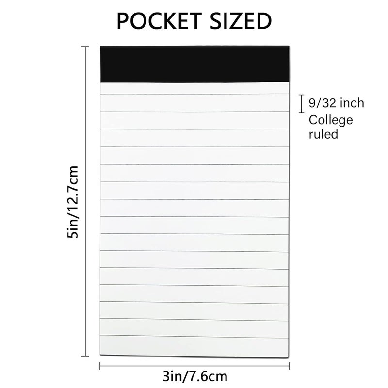 Nichela 8-Pack 3 x 5 Inch Note Pad Refills, Small Memo Writing Pads for Notebook, 30 Sheets per Pad, White College Ruled Paper - Image 2