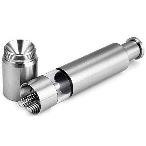 Keweis Salt And Pepper Grinder Set Of 2 Stainless Steel Push Button Grinder Modern Design Thumb Grinder  For Black Pepper  Sea Salt And Himalayan Salt  Spice And Salt - Image 4