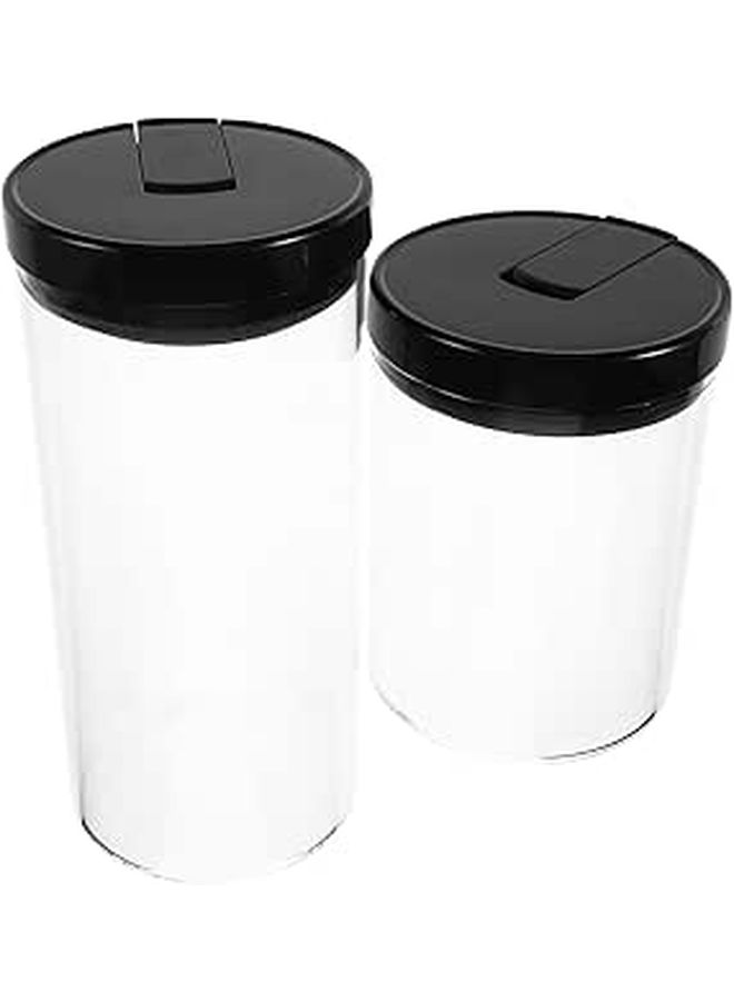 Airtight Glass Storage Jars Set 2pcs 700ml 1200ml For Coffee Sugar Tea Pantry - Image 1