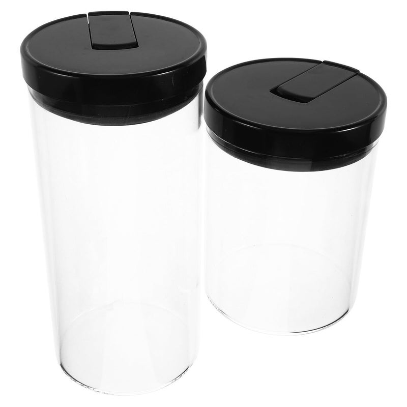 Airtight Glass Storage Jars Set 2pcs 700ml 1200ml For Coffee Sugar Tea Pantry - Image 2