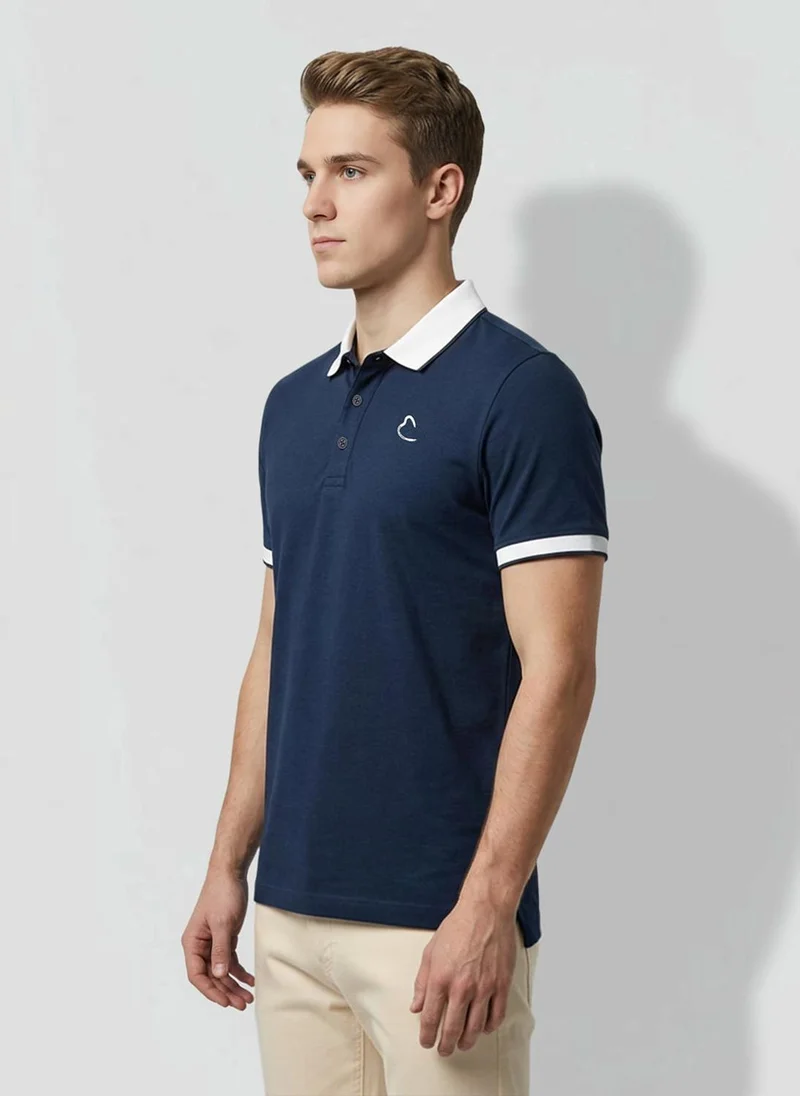 بيينغ هيومان Brand Logo Contrast Polo Collar Cotton Tshirts