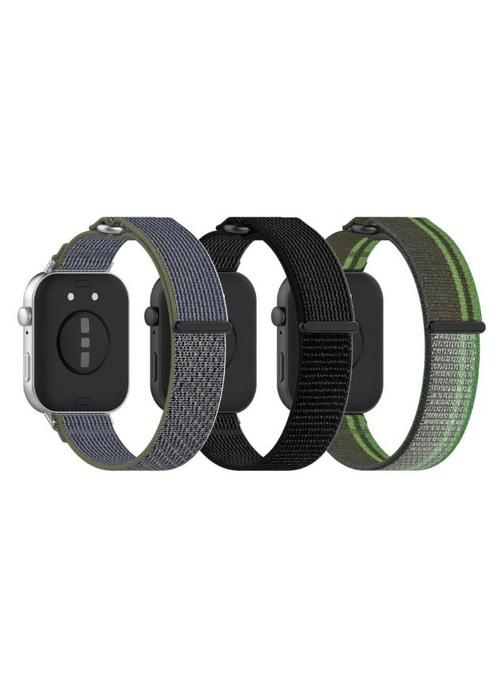 HW 3 PCS Compatible With Huawei Watch Fit3 Wild Loop Nylon Woven Strap  - Image 1