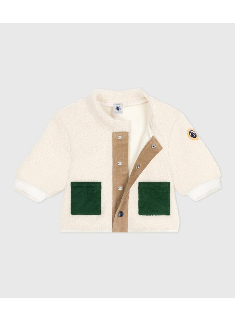 Petit Bateau Babies' padded sherpa coat with a hood - Image 2