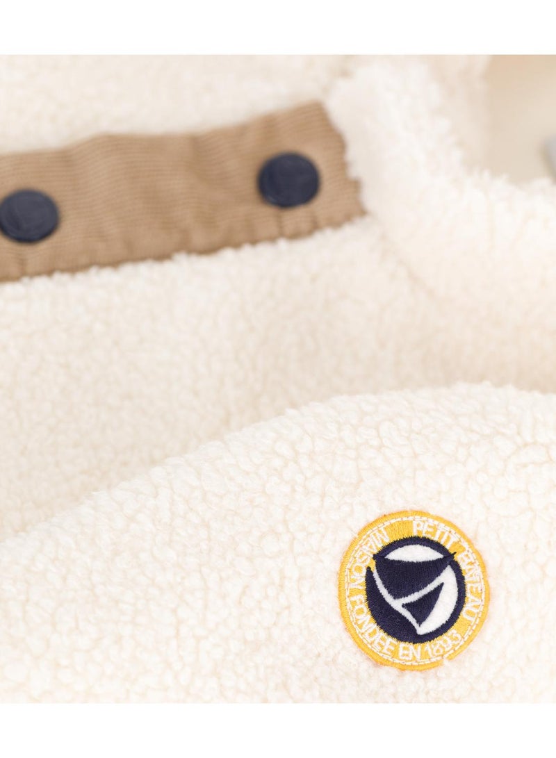 Petit Bateau Babies' padded sherpa coat with a hood - Image 4