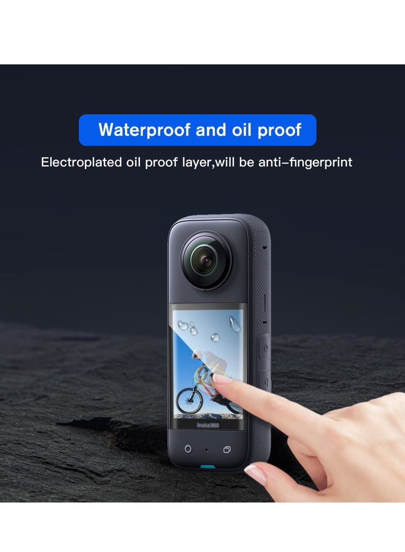 Compatible for Insta360 X3 Lens Guards Screen Tempered Film Set Screen Protector for Insta360 X3 Tempered Glass 9H Hardness Anti-Scratch Body Silicone Cover and Waterproof Lens Protector  - Image 2