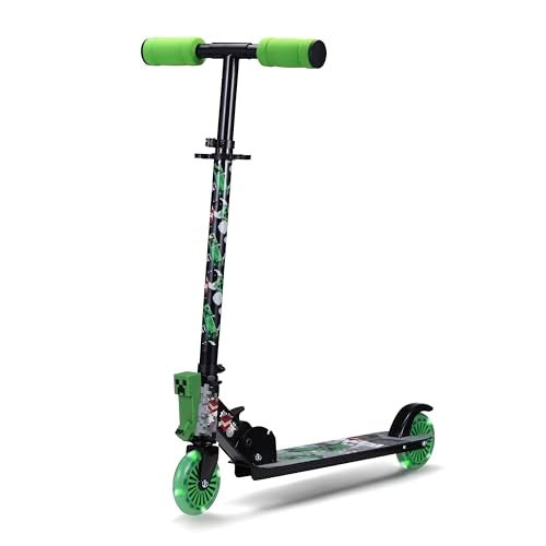 VOYAGER Minecraft 2 Wheel Kick Scooter with Light Up Wheels Foldable NonSlip Deck Comfortable Smooth Ride - Image 1