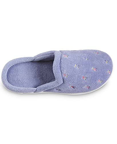 isotoner Women's Indoor/Outdoor Slip-on Secret Sole Clog Slippers with Memory Foam Comfort and Heal Suppport, Periwinkle Scalloped, 8.5-9 - Image 5