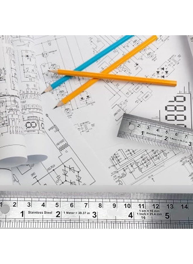 CRAFT MAGIC Heavy-Duty Stainless Steel Ruler 8 Inch / 20 cm (1 Pack) | Durable Metal Measuring Ruler with Precision Straight Edge for School, Office & Craft Projects - Image 5