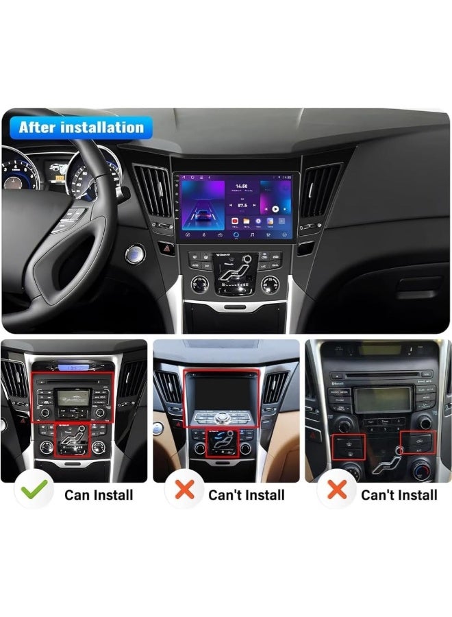 Vierex Fit Hyundai Sonata Car Stereo Sonata Android Screen 2010-2015 With Apple Carplay Android Auto Wireless WiFi DSP FM&AM BT AHD Camera Included (4+32GB 8CORE Carplay) - Image 2