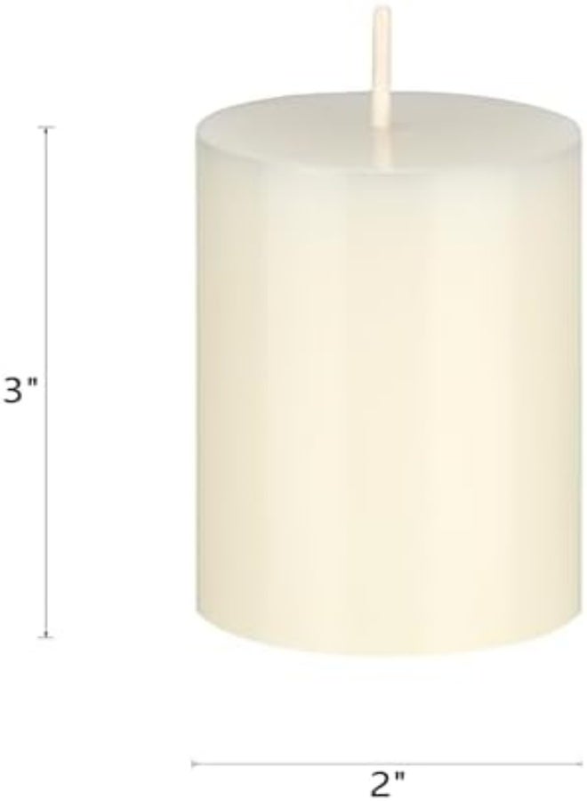AKDC Mega Candles 6 Pcs Unscented Ivory Round Pillar Candle, Hand Poured Premium Wax Candles 2 Inch X 3 Inch, Home Décor, Wedding Receptions, Baby Showers, Birthdays, Celebrations, Party Favors & More - Image 1