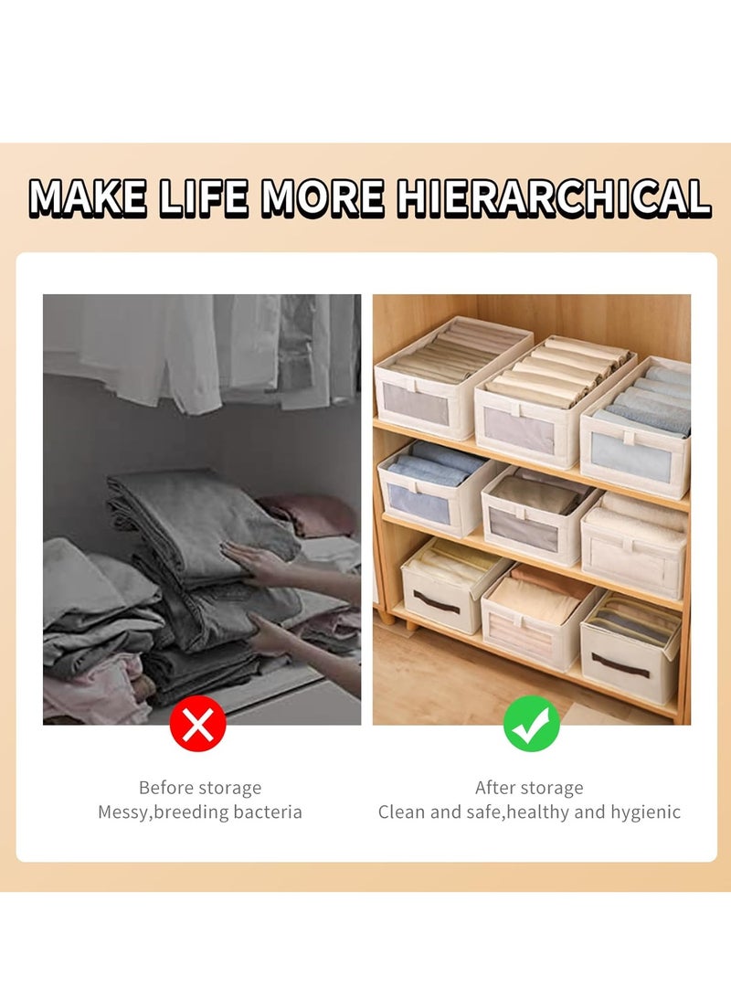 DUNISO Wardrobe Clothes Organizer, 2pcs Jeans Storage Box, Visible Drawer Organizers for Clothing, Foldable Closet Storage Basket, Washable Drawer Box - Image 5