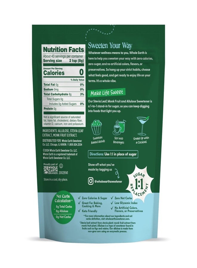 Whole Earth Sweetener Co. Allulose Baking Blend, Granulated, Plant-Based Sugar Alternative, 12 Ounces, 0.75 Pound (Pack of 1) - Image 3
