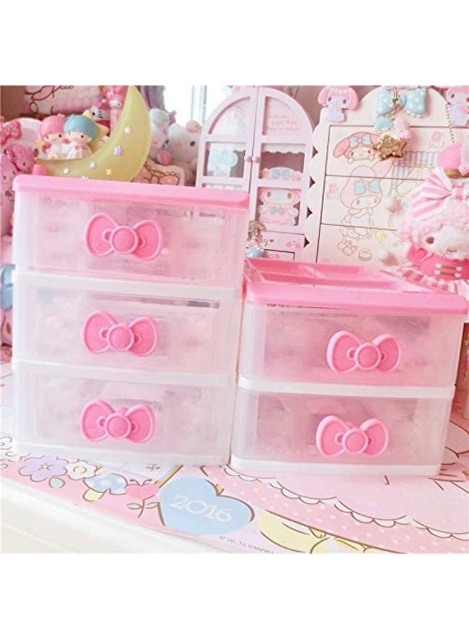 PEXIZUAN Kawaii Makeup Organizer Kawaii Desk Organizer Kawaii Room Accessories Kawaii Desk Decor Kawaii Room Decor Kawaii Stuff for Room Organizer (2 3 4Layers)(3 Layers) - Image 4