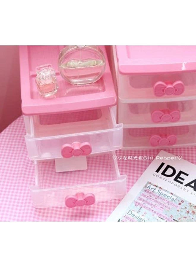 PEXIZUAN Kawaii Makeup Organizer Kawaii Desk Organizer Kawaii Room Accessories Kawaii Desk Decor Kawaii Room Decor Kawaii Stuff for Room Organizer (2 3 4Layers)(3 Layers) - Image 3