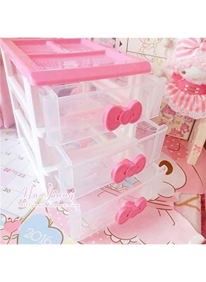 PEXIZUAN Kawaii Makeup Organizer Kawaii Desk Organizer Kawaii Room Accessories Kawaii Desk Decor Kawaii Room Decor Kawaii Stuff for Room Organizer (2 3 4Layers)(3 Layers) - Image 5