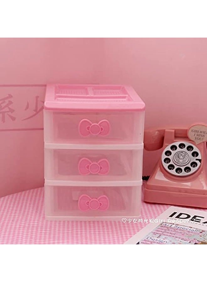 PEXIZUAN Kawaii Makeup Organizer Kawaii Desk Organizer Kawaii Room Accessories Kawaii Desk Decor Kawaii Room Decor Kawaii Stuff for Room Organizer (2 3 4Layers)(3 Layers) - Image 1