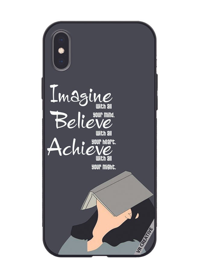 VR CREATIVE Protective Case Cover For Apple iPhone XS Max Imagine Believe Achieve Design Multicolour - Image 1