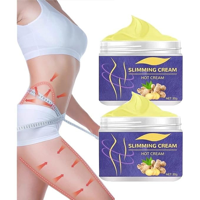 Grospe 2PCS Ginger Slimming Cream, Belly Firming and Fat Burning Gel for Navel, Arm, Leg - Weight Loss Skin Firming Moisturizing Massage for Cellulite, Soothing, Relaxing, Tightening & Slimming - Image 1