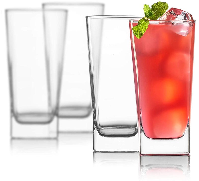 Crocera Desire Series Long Tumbler Juice Glass Set of 6 pcs Square 220ml Super Transparent Borosilicate Glass - Image 2