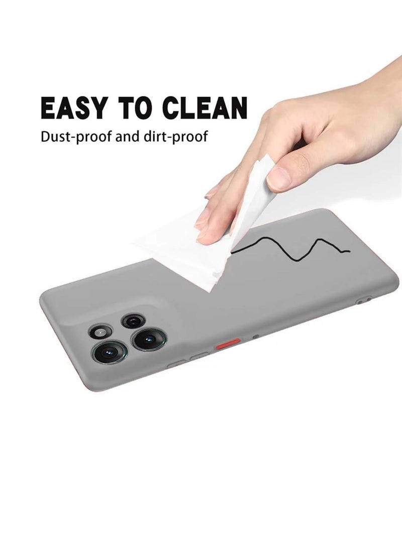 Wtech Motorola Moto G75 5G 2024 Premium Soft Liquid Silicone Case Cover - Grey - Image 3