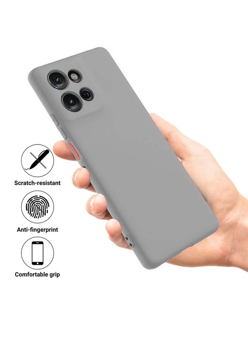 Wtech Motorola Moto G75 5G 2024 Premium Soft Liquid Silicone Case Cover - Grey - Image 5