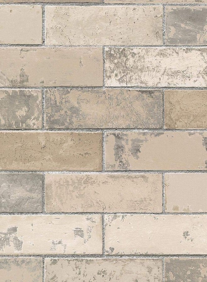 Norwall KV27423 Swiss Brick Wallpaper , Beige - Image 1