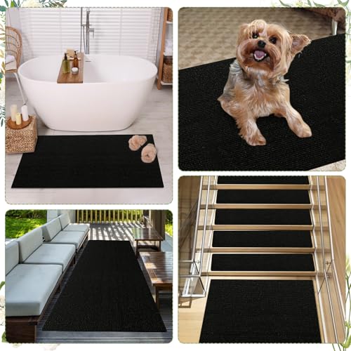 Yskzyz Self Adhesive Carpet Tile 39.3"x15.7" Pet Rugs Covers Mats Reusable Carpet Stair Treads Trimmable Couch Cat Scratch Protector - Image 3